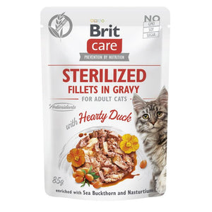 BRIT CARE Sterilised, fileti s pačetinom u umaku, bez žitarica, 85g