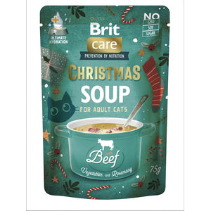 BRIT CARE Soup Christmas, juha za mačke, s govedinom, povrćem i ružmarinom, 75g