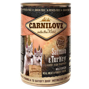 CARNILOVE PUPPY, losos i puretina, komadi pravog mesa u pašteti, 400 g