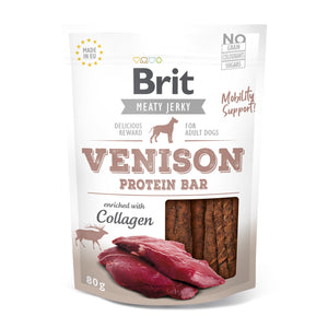 BRIT Meaty Jerky, proteinska pločica, divljač, obogaćeno kolagenom, 80 g
