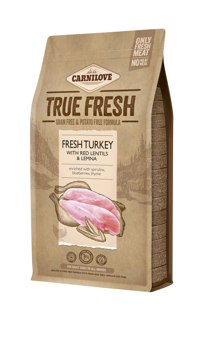 CARNILOVE TF Turkey, svježe meso puretine sa crvenom lećom, bez žitarica, 4kg