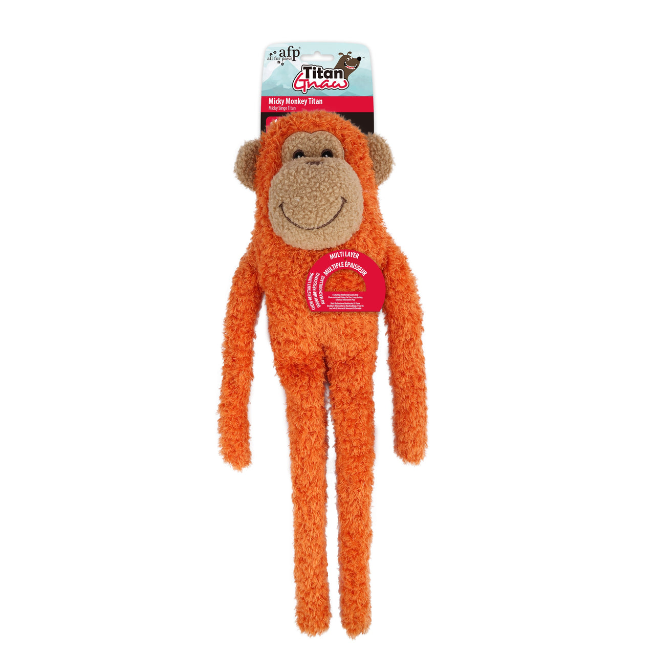 AFP Titan Gnaw-Micky Monkey Titan, plisana igracka za pse, zvucna, 49 cm