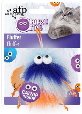 ALL FOR PAWS Furry Ball Fluffer s catnipom, 15x8x3,5cm, plavi