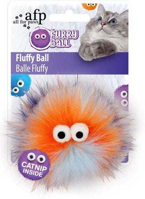 ALL FOR PAWS Furry Ball Fluffy Ball s catnipom, 9,5x9,5x5cm