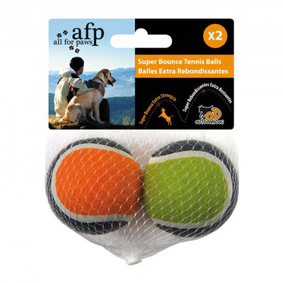 ALL FOR PAWS Outdoor Dog Super Bounce Tennis Ball, 2kom, 6,4cm