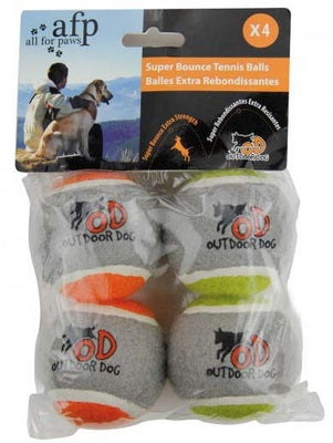 ALL FOR PAWS Outdoor Dog Super BounceTennis Ball, 4 kom, 6,4cm