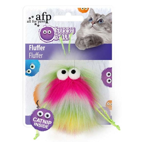ALL FOR PAWS OUTLET Furry Ball Fluffer s ketnipom, 15x8x3,5cm, rozi