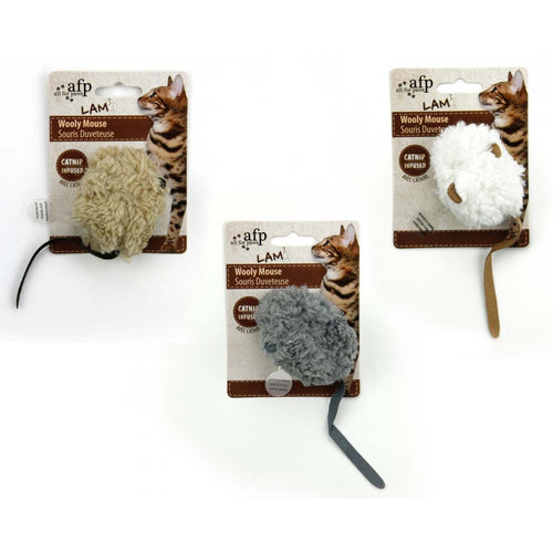 ALL FOR PAWS OUTLET Lamb Wooly Mouse sa zvukom misa i catnipom, 7cm