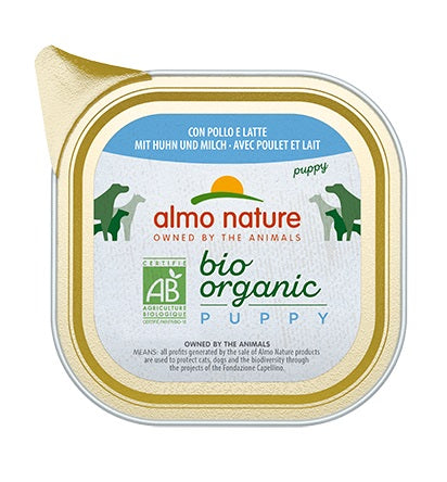 ALMO NATURE Bio Organic PUPPY, s piletinom i mlijekom, pasteta za pse, 100g