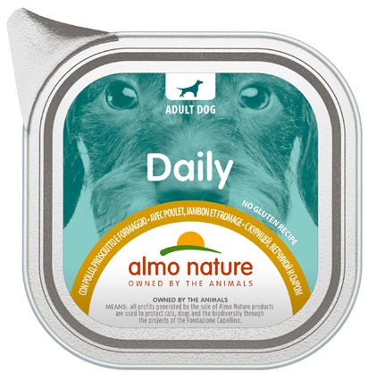 ALMO NATURE Daily, s piletinom, sunkom i sirom, pasteta za pse, 100g