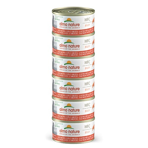ALMO NATURE HFC Jelly Mega Pack, losos s mrkvom u zeleu, konzerva za macke 6x70g