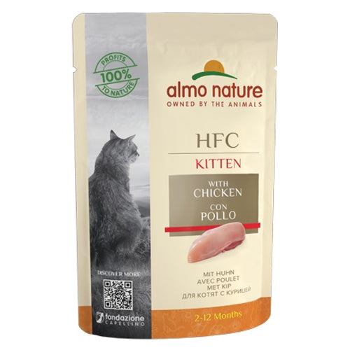 ALMO NATURE HFC KITTEN, piletina, vrecica za macke, 55g