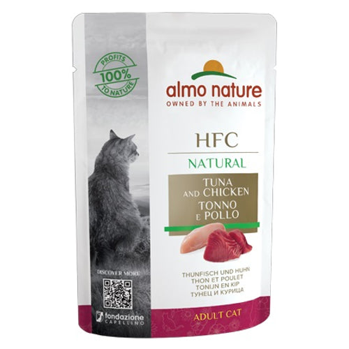 ALMO NATURE HFC Natural, tunjevina s piletinom u umaku, vrecica za macke, 55g