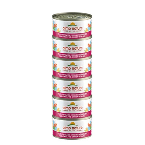 ALMO NATURE HFC Natural Mega Pack, piletina s jetricom, konzerva za macke, 6x70g