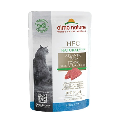 ALMO NATURE HFC Natural Plus, atlantska tunjevina, vrecica za macke, 55g