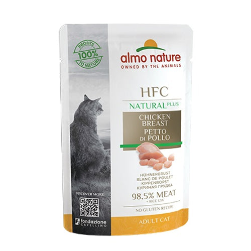 ALMO NATURE HFC Natural Plus, pileca prsa, vrecica za macke, 55g