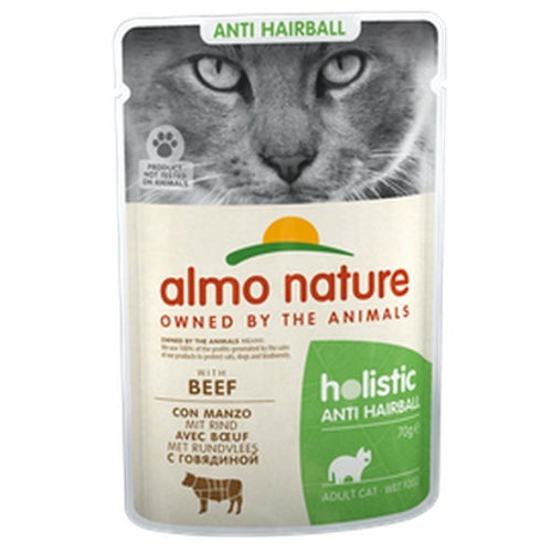 ALMO NATURE Holistic Anti Hairball, s govedinom, vrecica za macke, 70g