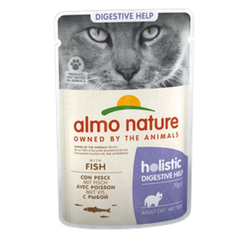 ALMO NATURE Holistic Digestive Help, s ribom, vrecica za macke, 70g