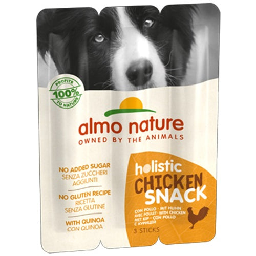 ALMO NATURE Holistic stapici, piletina, socna poslastica za pse, 3x10g