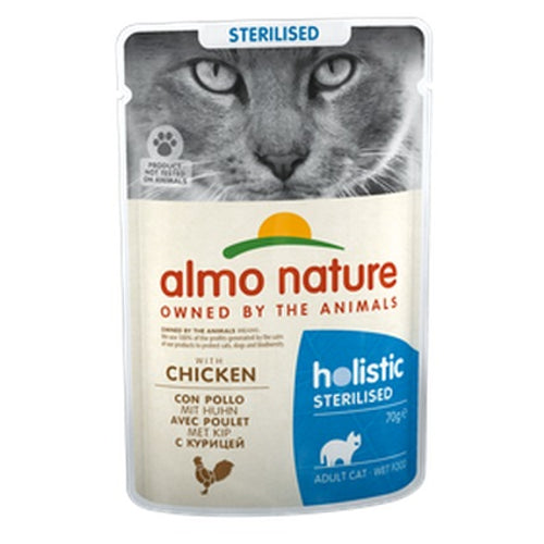 ALMO NATURE Holistic Sterilized, s piletinom, vrecica za ster. macke, 70g