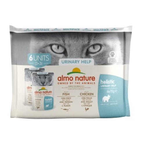 ALMO NATURE Holistic Urinary Help Multipack, 3x s ribom, 3x s piletinom, 6x70g