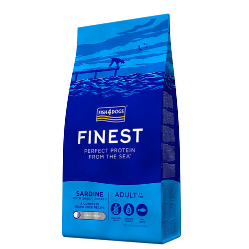 FISH4DOGS Finest Large, sardina/batat, bez zitarica, veliki briketi
