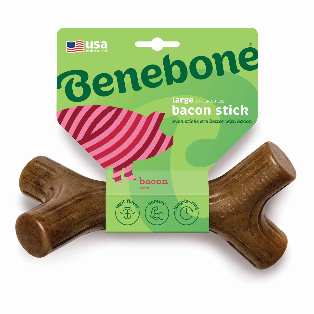 BENEBONE Igracka za pse Stick, aroma slanine L, 10x18,5cm