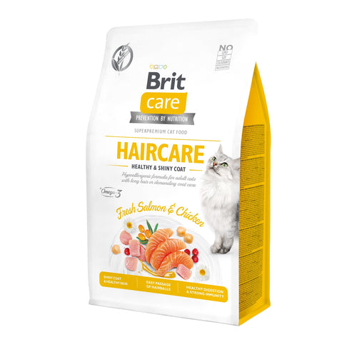 BRIT CARE Cat Haircare Healthy&Shiny Coat, bez zitarica, 0,4 kg 