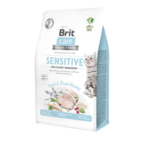 BRIT CARE Cat Insect Sensitive Food Allergy management, bez zitarica