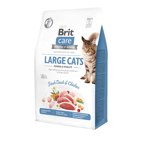 BRIT CARE Cat Large cats Power&Vitality, bez zitarica, 7 kg