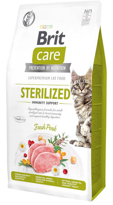BRIT CARE Cat Sterilized Immunity Support, svinjetina, bez zitarica, 7kg