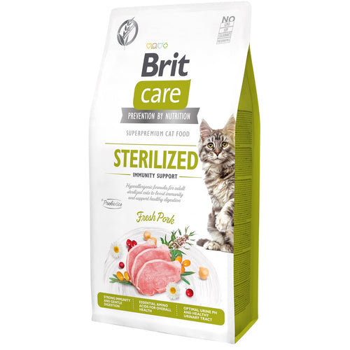 BRIT CARE Cat Sterilized Immunity Support, svinjetina, bez zitarica, 7kg