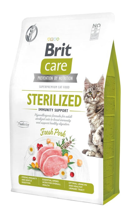 BRIT CARE Cat Sterilized Immunity Support, svinjetina, bez zitarica,