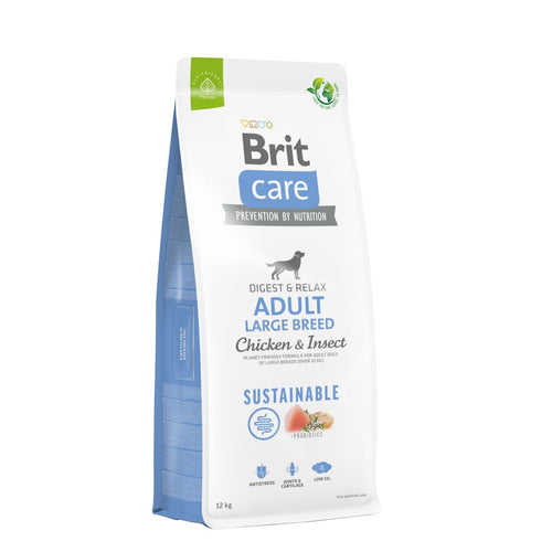 BRIT CARE Digestion & Relax Sustainable Large breed, piletina s insektima, 12kg