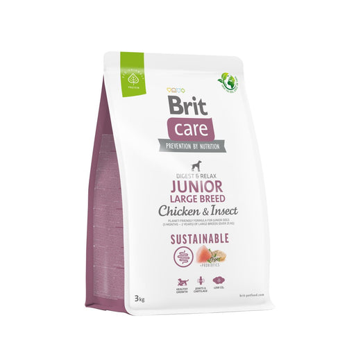 BRIT CARE Digestion & Relax Sustainable Large breed JUNIOR, piletina s insektima