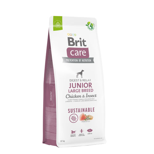 BRIT CARE Digestion & Relax Sustainable Large JUNIOR, piletina s insektima, 12kg