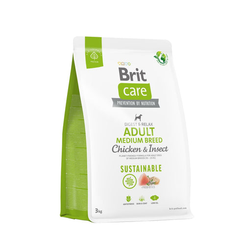 BRIT CARE Digestion & Relax Sustainable Medium breed, piletina s insektima