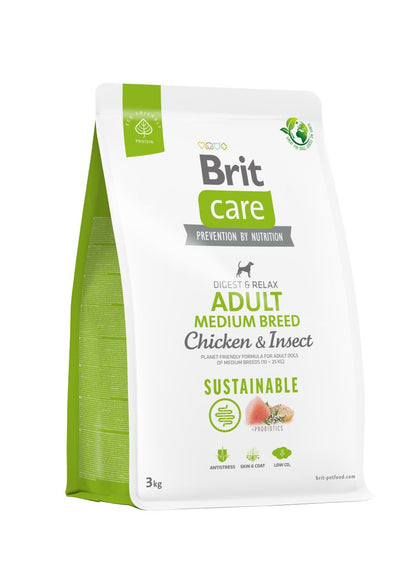BRIT CARE Digestion & Relax Sustainable Medium breed, piletina s insektima