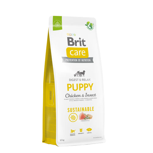 BRIT CARE Digestion & Relax Sustainable PUPPY, piletina s insektima, 12kg