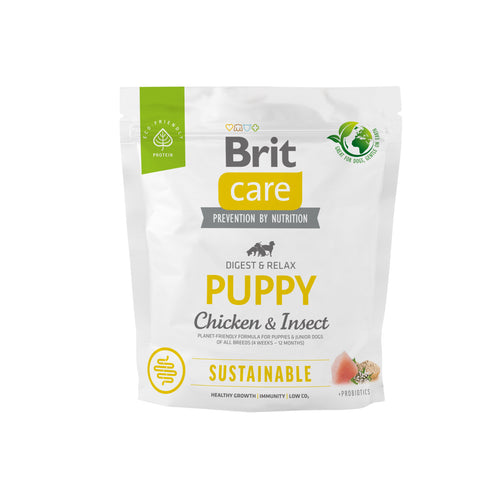 BRIT CARE Digestion & Relax Sustainable PUPPY, piletina s insektima, 1kg
