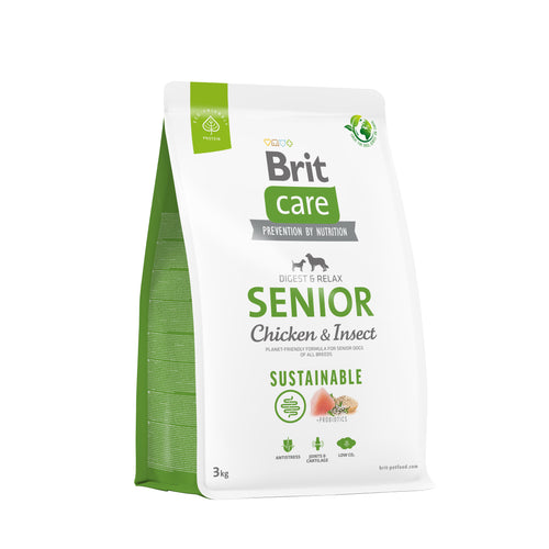 BRIT CARE Digestion & Relax Sustainable SENIOR, piletina s insektima, 3kg