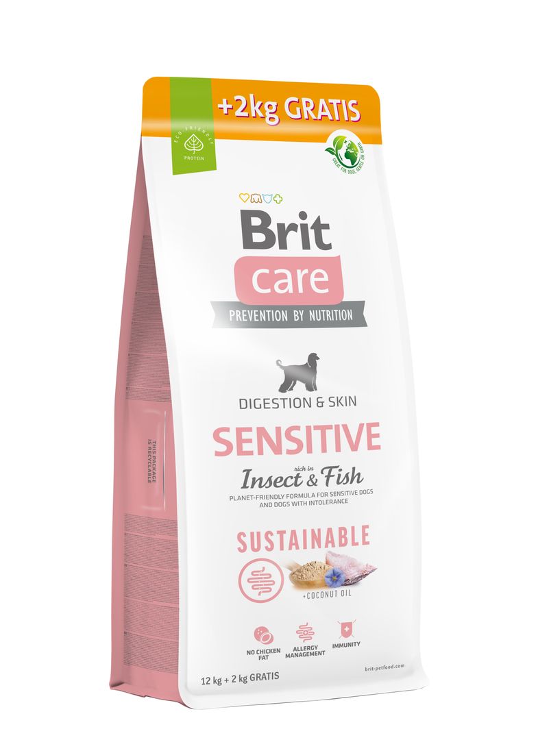 BRIT CARE Digestion & Relax Sustainable Sensitive, bogato insektima i ribom