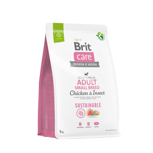 BRIT CARE Digestion & Relax Sustainable Small breed, piletina s insektima, 3kg
