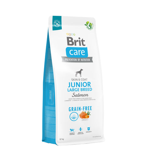 BRIT CARE Grain-free Skin&Coat Large Breed JUNIOR, losos i krumpir, 12kg