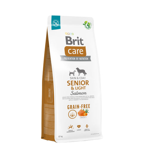 BRIT CARE Grain-free Skin&Coat SENIOR & Light, losos i krumpir, 12kg