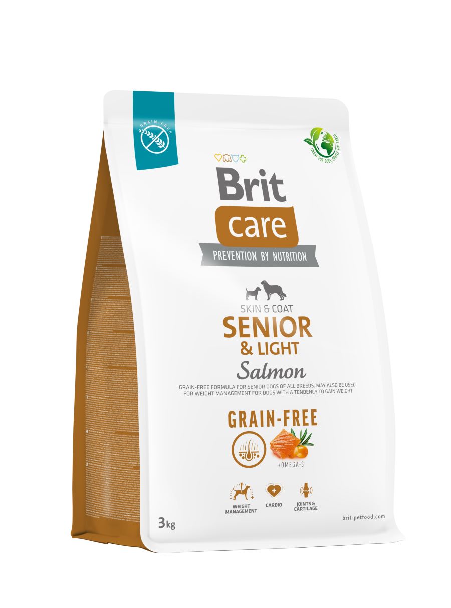 BRIT CARE Grain-free Skin&Coat SENIOR & Light, losos i krumpir, bez zitarica