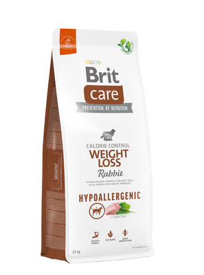 BRIT CARE Hypoallergenic Calorie Control Weight Loss, kunicevina i riza, 12kg