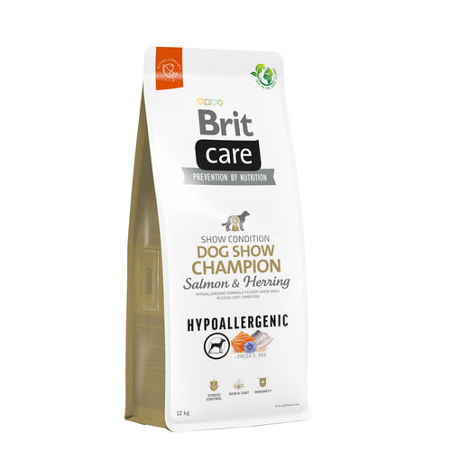 BRIT CARE Hypoallergenic Dog Show Champion, losos i haringa, 12kg