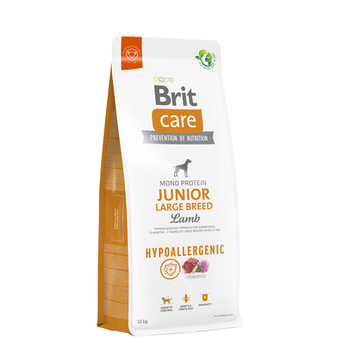 BRIT CARE Hypoallergenic Monoprotein Large Breed JUNIOR, janjetina i riza, 12kg