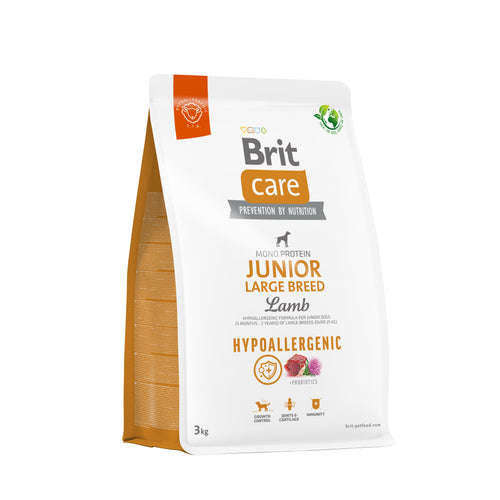 BRIT CARE Hypoallergenic Monoprotein Large Breed JUNIOR, janjetina i riza, 3kg